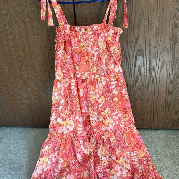 Floral Pink and Orange Sundress - Picture 1 of 3